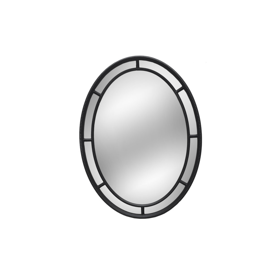 Durrie Oval Framed Wall Mounted Accent Mirror in Black