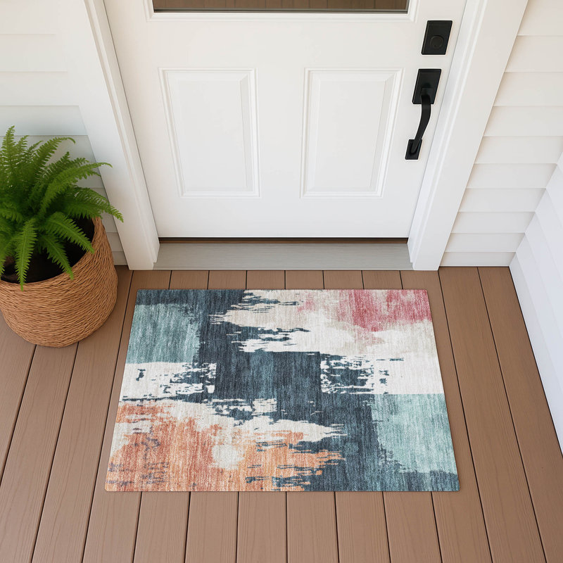 Machine Washable Indoor/Outdoor Chantille ACN2347 Abstract Rug, Rectangle 1'8" x 2'6"