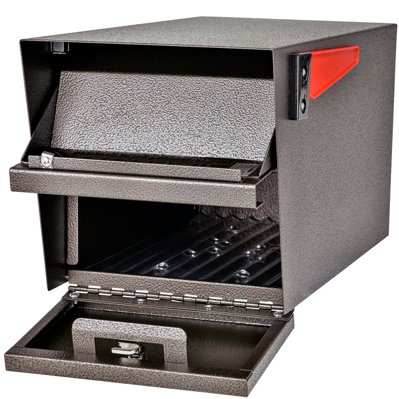 Mail Manager Locking Security Post Mounted Mailbox, Bronze
