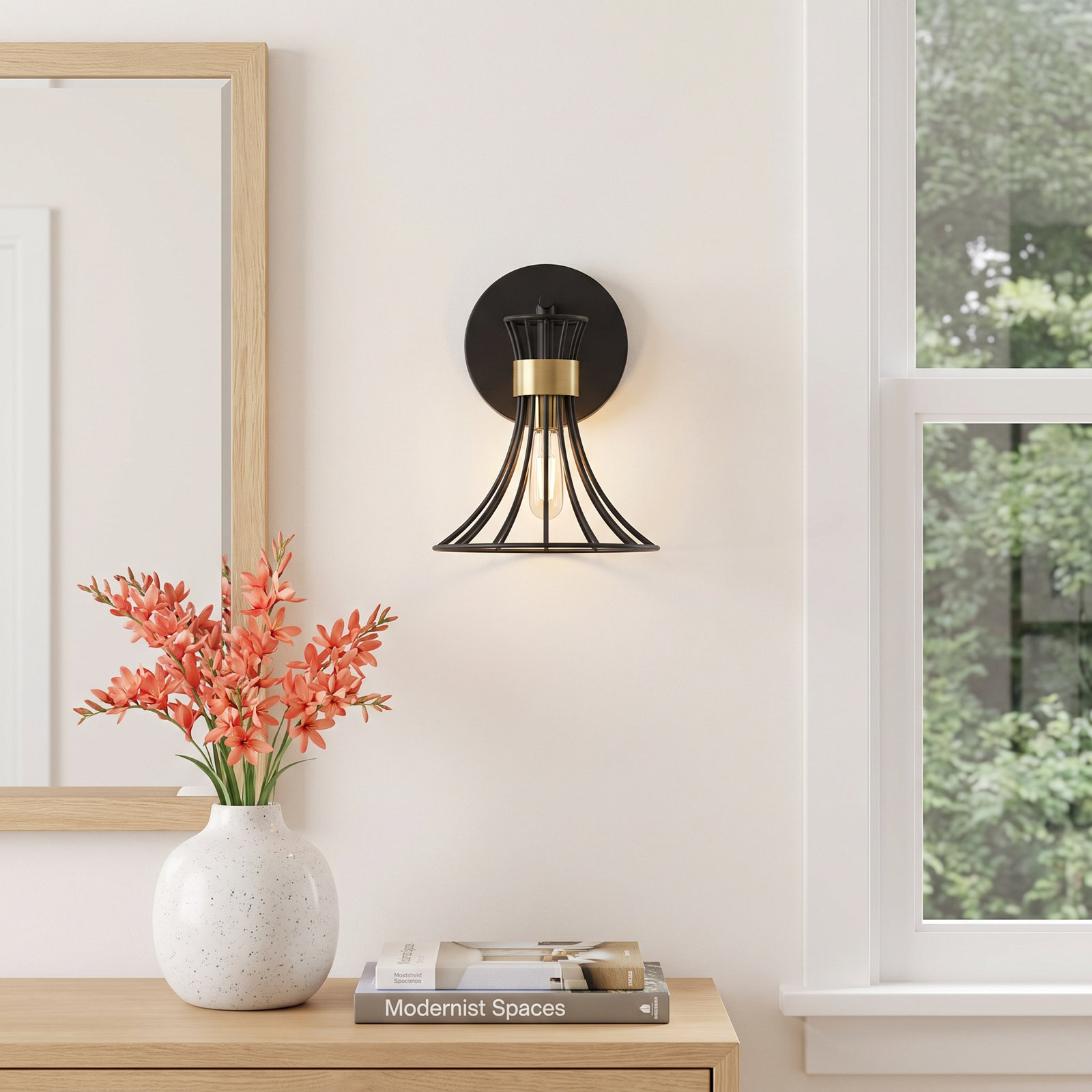 Xenia Single Light Dimmable Armed Sconce
