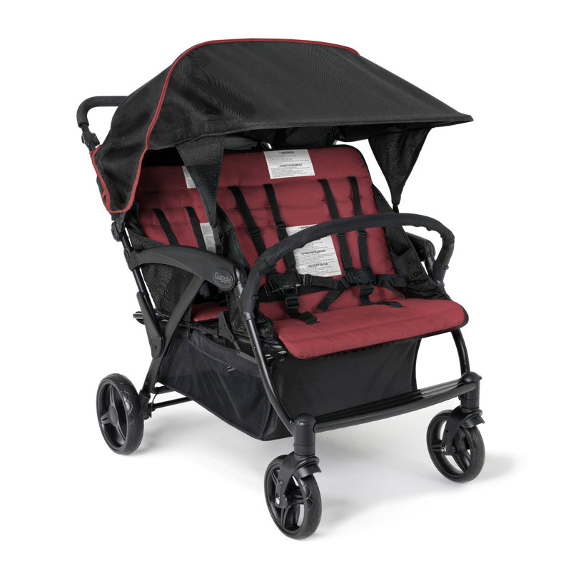 Poussette quadruple avec auvent Odyssey, Rouge