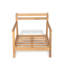 Ensemble de conversation en bois d'acacia, fauteuil club et table basse avec coussin résistant à l'eau, teck et beige