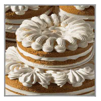  Washable Vanilla cake Desserts Area Rug