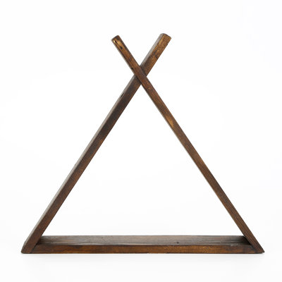 Triangle Solid Wood Floating Shelf with Adjustable Shelves