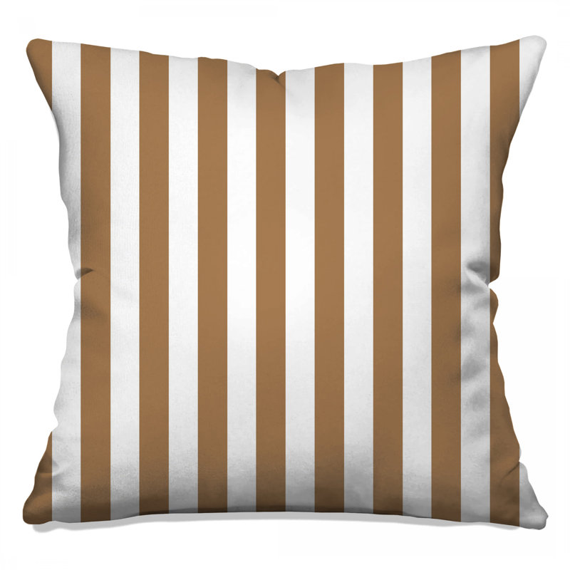 Brown Vertical Stripes Double Sided Throw Pillows, 16 x 16 inches