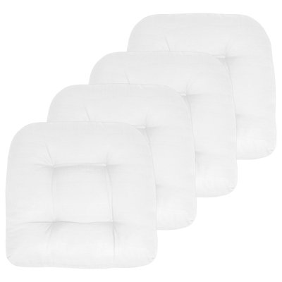 Premium Patio Tufted Outdoor Solid Chair Cushions, 19" x 19"