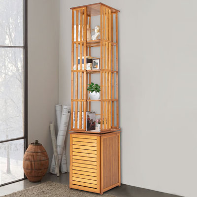 360° Rotating Bamboo Bookshelf