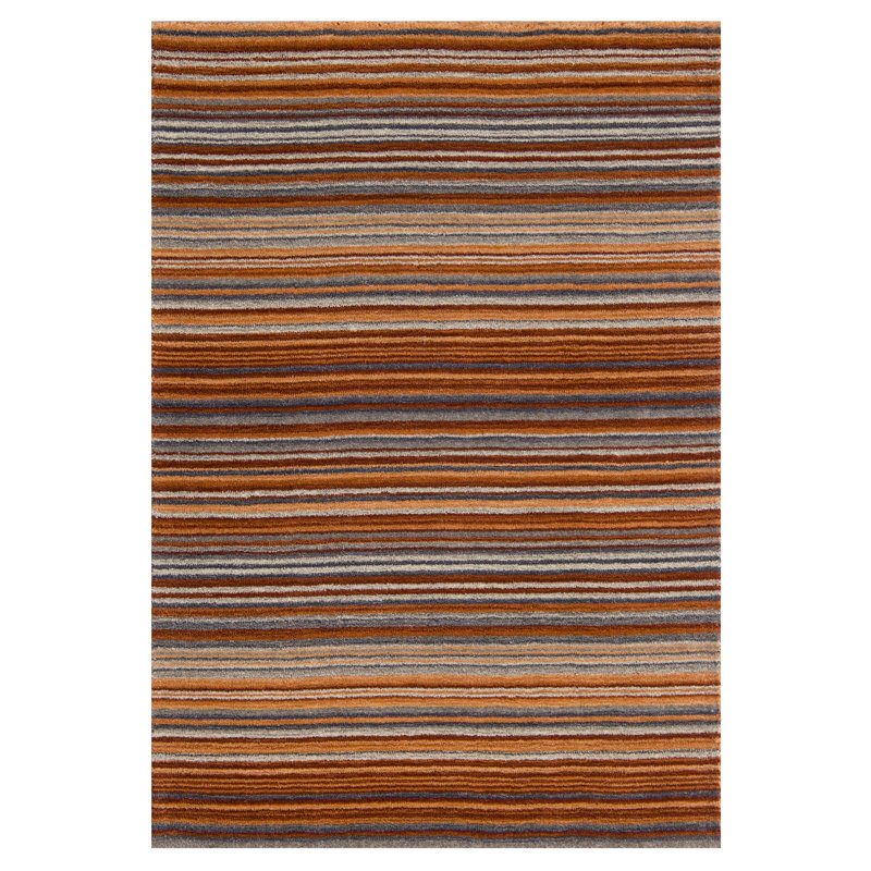 Tarren Handwoven Wool Orange/Gray Rug, Rectangle 120 x 170cm