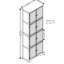 Armoire en chêne de 72,4 po de hauteur avec 8 portes et 4 tablettes. Pour des emplacements variés. Finition lisse, fondation solide, différents espaces. Surface,