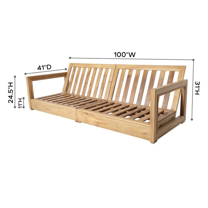 Chatsworth Outdoor 6 - Piece Teak Conversation Set, Natural Sunbrella®