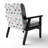 White Circle Pattern - Velvet Upholstered Patterned Accent Arm Chair