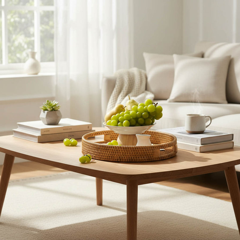Rattan Tray, Natural Honey