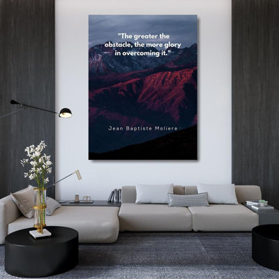 Trinx ArtsyQuotes Gallery Wrapped Canvas Art: Jean Baptiste Moliere Quote: Glory in Overcoming ArtsyQuotes-001576