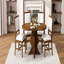Ensemble de salle à manger extensible 5 pièces Farmhouse: table en bois (feuille de 15,7 po) et 4 chaises rembourrées-849946601-849946603