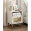 Table de chevet en rotin blanc