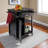 Declan 1-Drawer Kitchen Cart in Black Finish with Casters, 31.11'' H X 25.47'' W X 19.19'' D