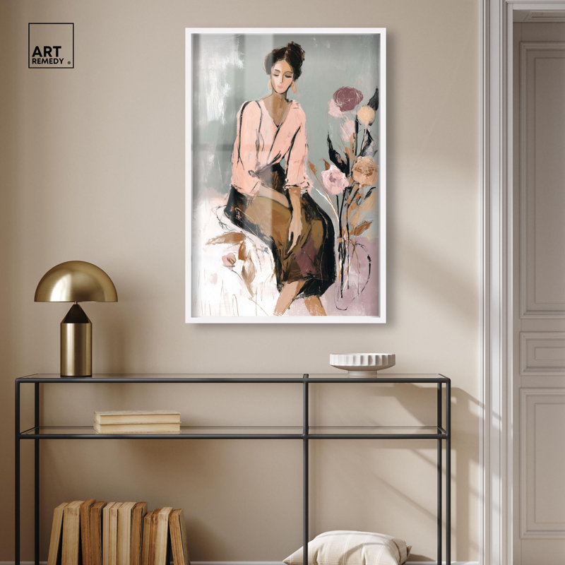 Décoration murale glamour «Lost in Quiet Reflection II» par Art Remedy, cadre blanc, 25 x 37, H 37 po x l 25 po, Cadre blanc