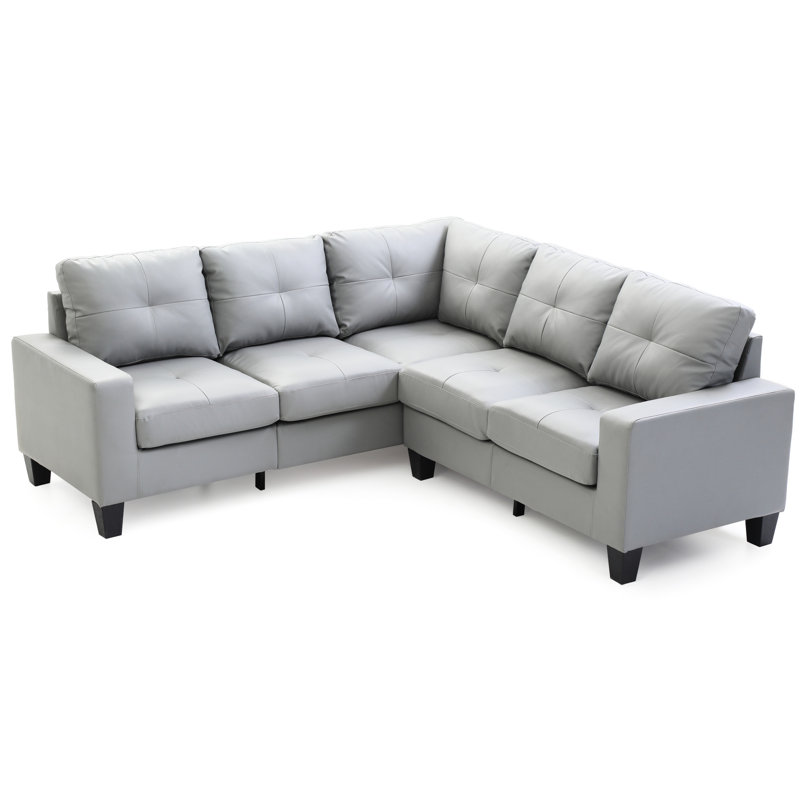 Canapé modulaire gris pour plusieurs réglages avec rembourrage en mousse et longévité robuste