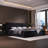 Upholstered Platform Bed with Special Shaped Velvet Headboard, Metal & Solid Wood Frame-111780039-115235060