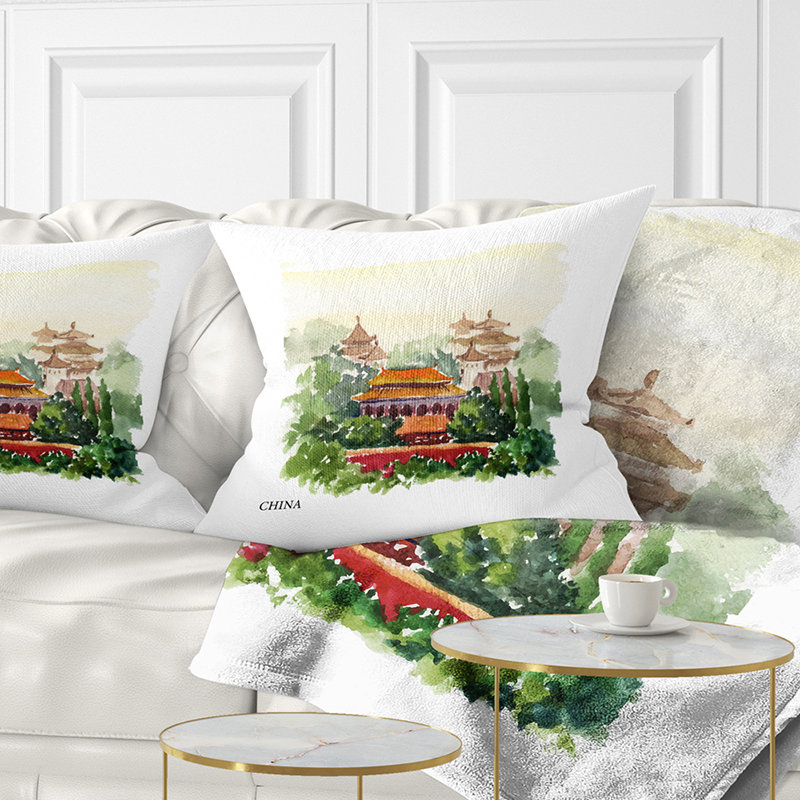 Coussin China, 18 po x 18 po, Oreiller européen