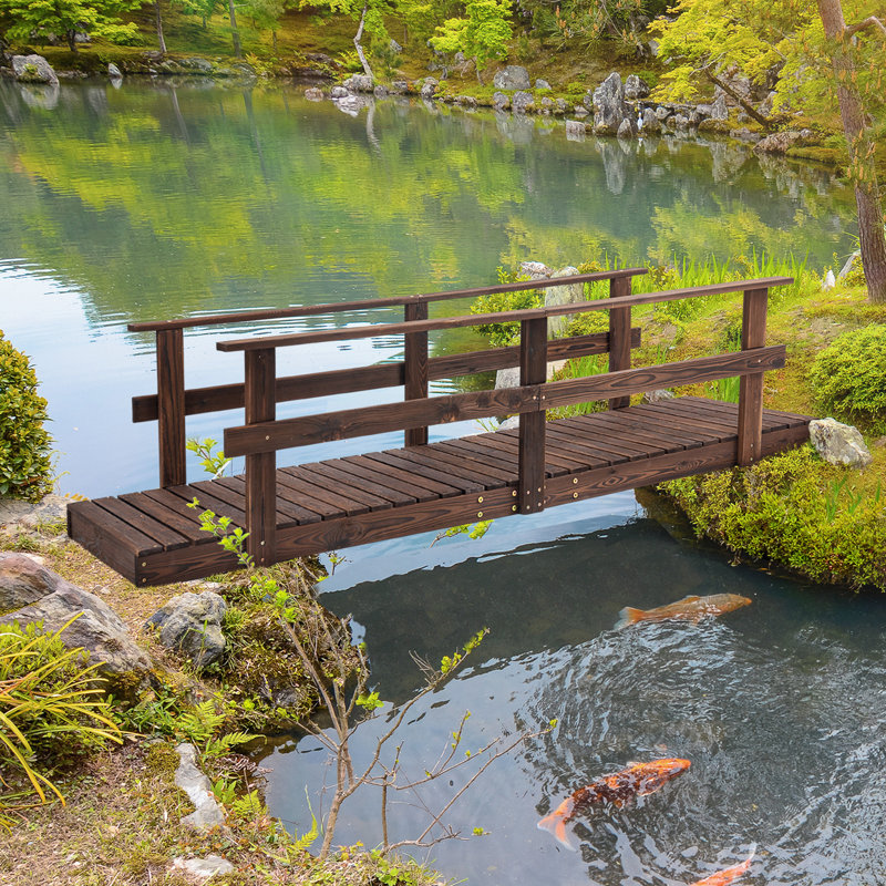 Pont de jardin en bois, Brun