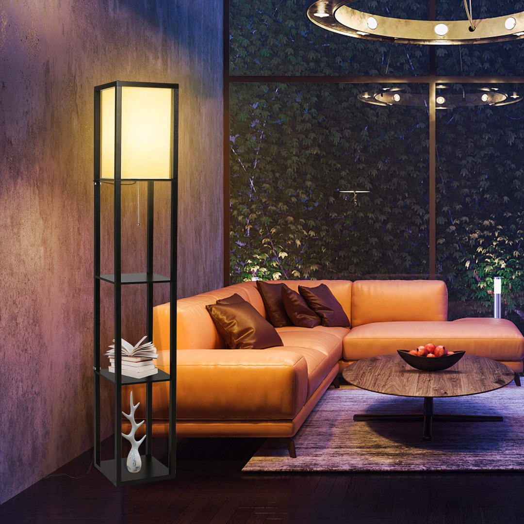 160cm Black Column Floor Lamp