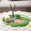 Akasya 2 piece Glass Decoration Tray for Living Room Decor, Agate Design Round Plastic Serving Tray-1739615227