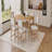7-Piece Retro Dining Table Set For 6 People, 1 Rectangular Wood Dining Table Set For 6 People With Upholstered Chairs-558253422
