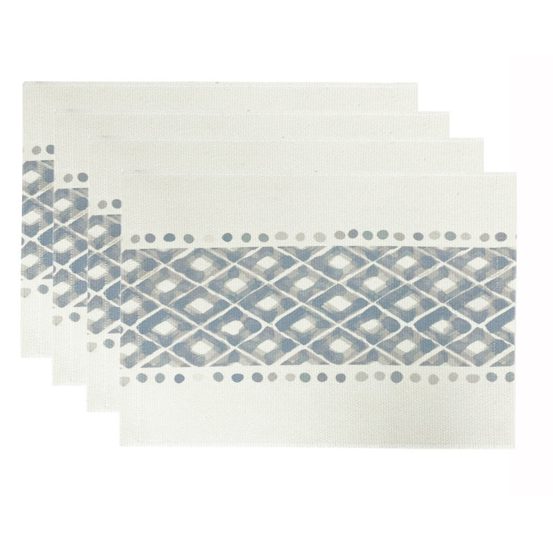 Farlin Geometric Cotton Dining Linen Set - Set of 4