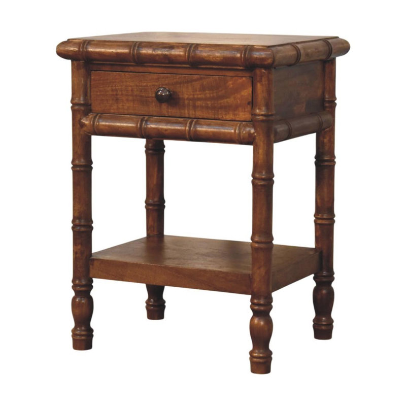  Table de chevet à un tiroir en bois de châtaignier massif 24 po Montroseland, Châtaigne