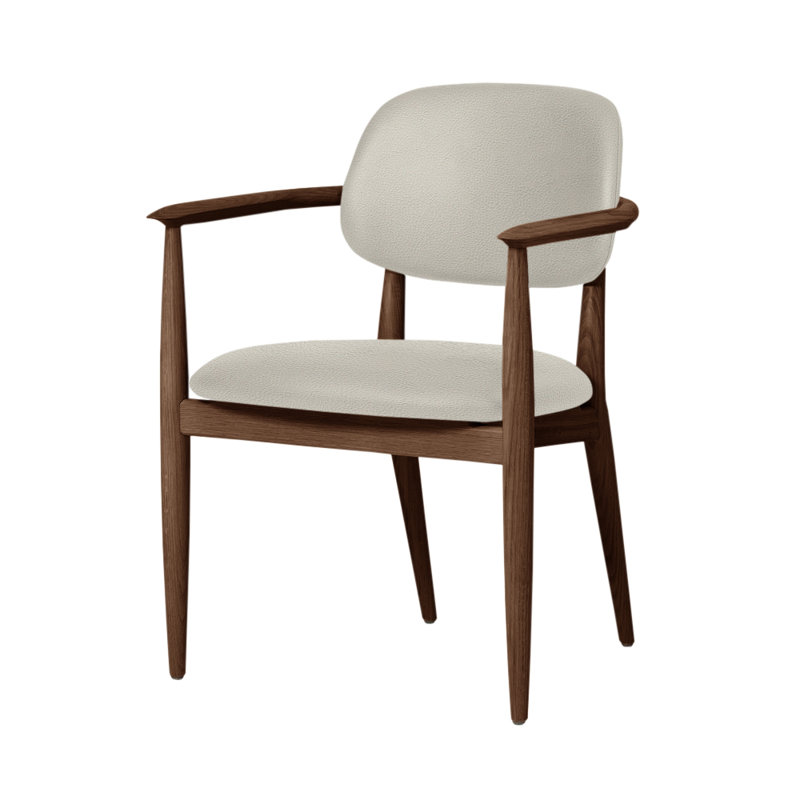 Chaise Slow de Space Copenhagen, Noyer naturel, Ivoire Milano 5020