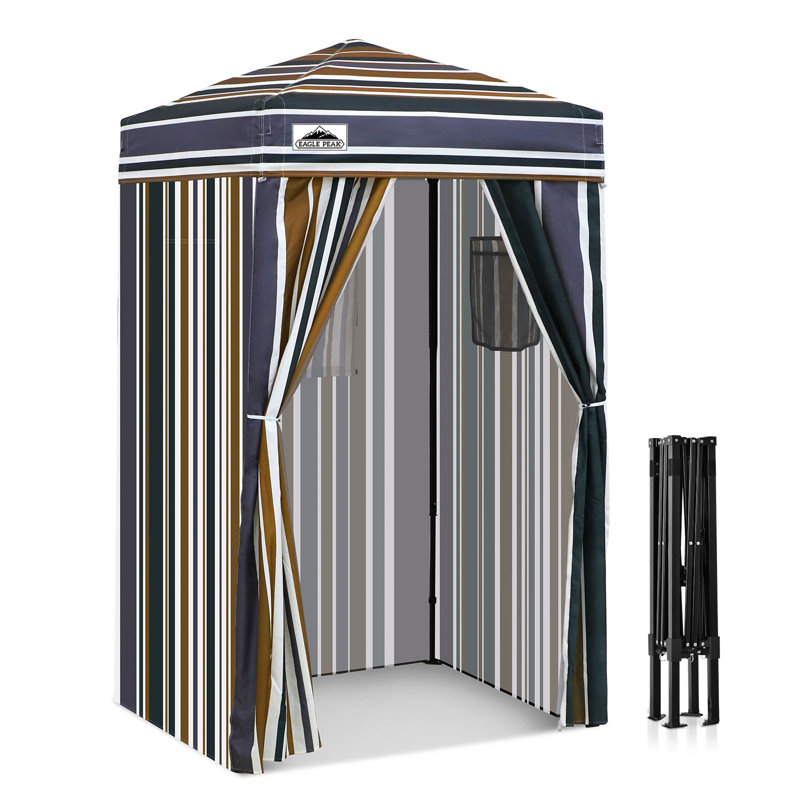 Flex Ultra Compact 4 pi. L 4 pi. Auvent en métal, Rayures brunes
