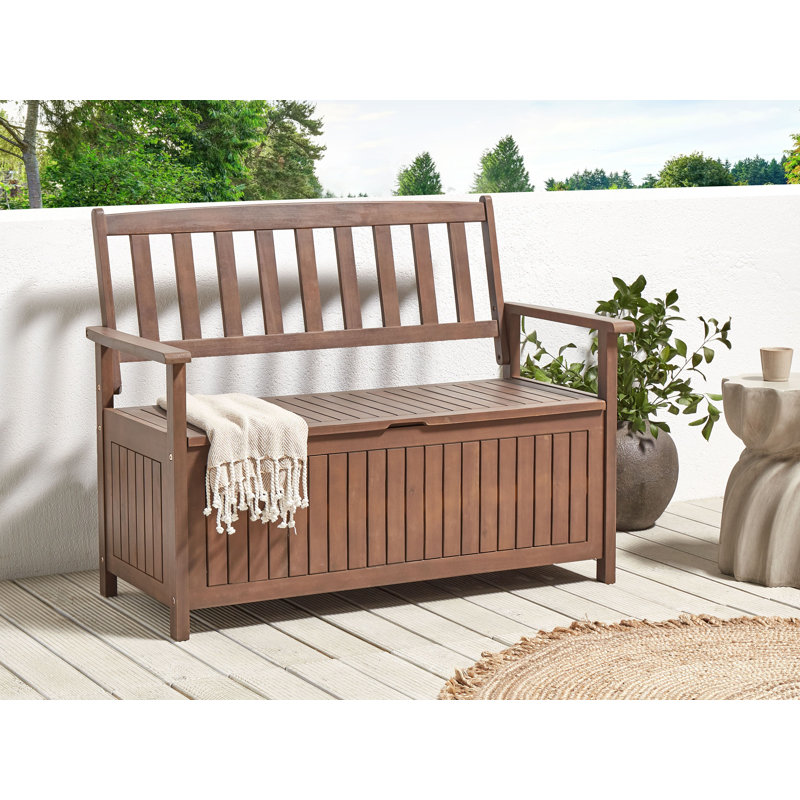Esperance Solid Wood Acacia Outdoor Bench, Dark Brown