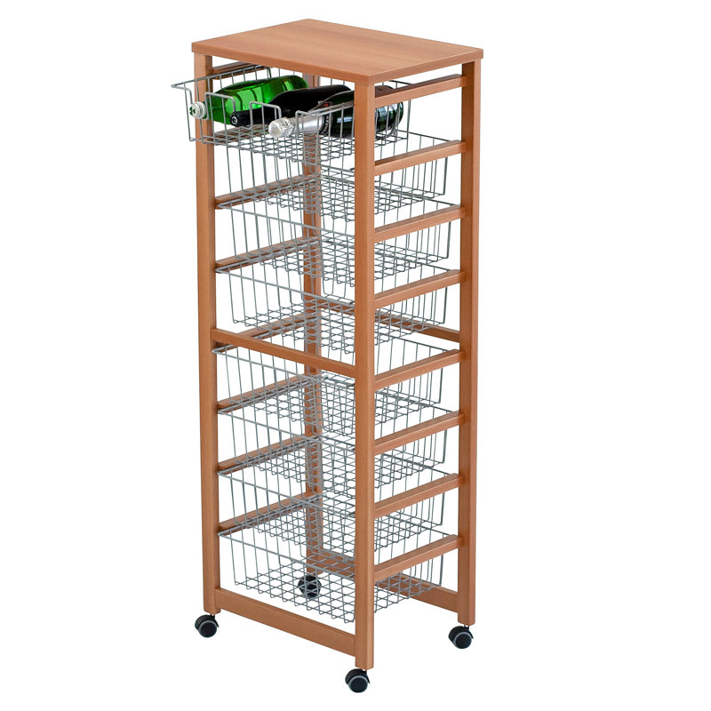 Bowles Solid Wood Kitchen Cart, Cherry