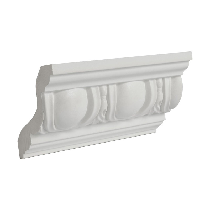White Polyurethane Egg and Dart Crown Moulding Sample