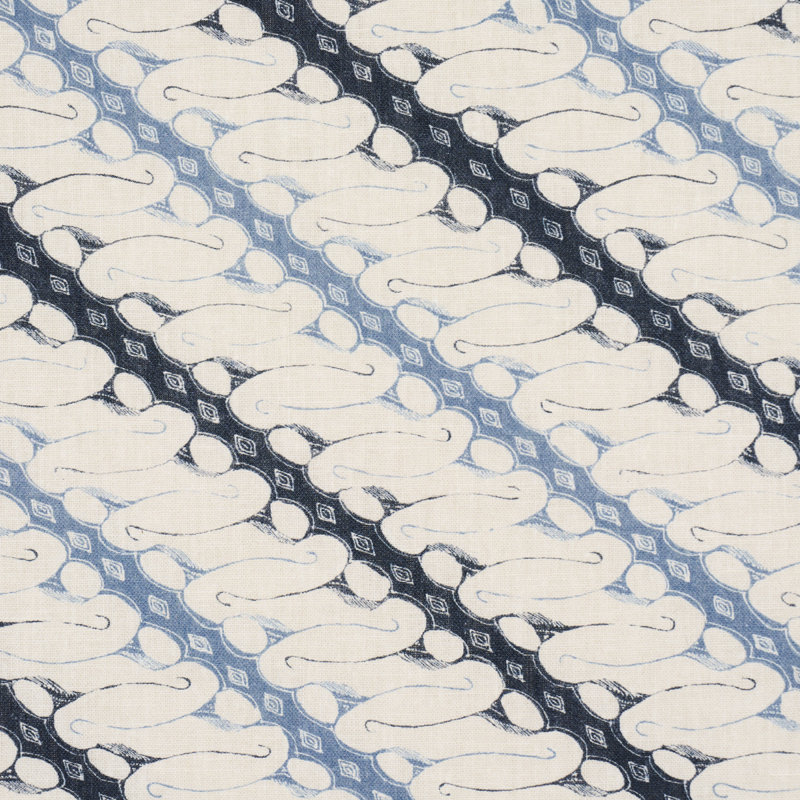 Schumacher X Rita Konig Ronnie Fabric, Blue