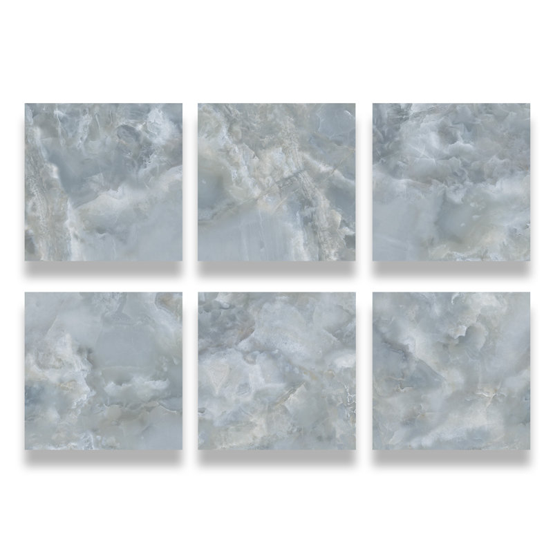 Carreau de porcelaine pour plancher et mur 24 po x 24 po Italian Onyx Italian (5 PCS, 19,38 pieds carrés / Caisse), Bleu