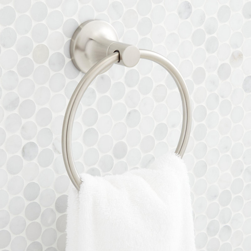 Lentz 6-1/2" Wall Mounted Towel Ring, Brushed Nickel