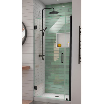 DreamLine Unidoor-LS 33 - 34 inch W x 72 inch H Frameless Hinged Shower Door in Matte Black