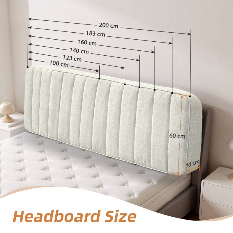Wedge Backrest Pillow, 60cm x 200cm, Beige