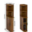 Ensemble de 2 tables d'appoint hautes et étroites, tables de chevet à 5 niveaux avec portes coulissantes, tables de rangement d'angle pour petits espaces, salon