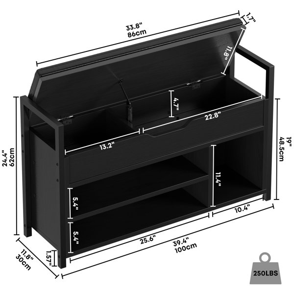 Latitude Run® 6 Pair Shoe Storage Bench