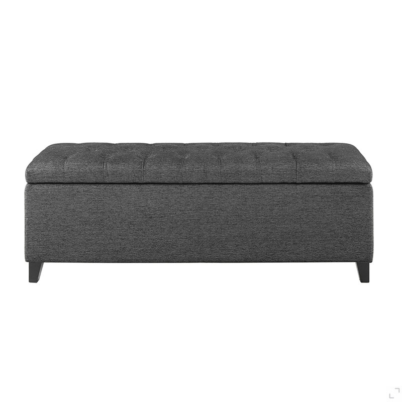 Banc de rangement capitonné à fermeture douce, Gris anthracite