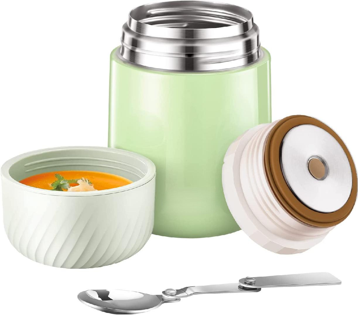 Stackable Thermal Containers, 2-Tier Double Wall Vacuum Insulated Food Jar  Thermos For Hot Food