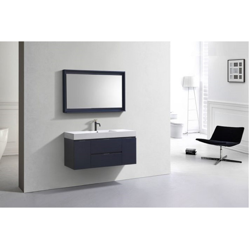 Ensemble de meuble-lavabo mural simple 47 "Parsonage, Bleu
