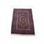 Tapis rouge en laine noué à la main de conception unique 1 pi 10 po x 2 pi 7 po années 1980 Fernandeo
