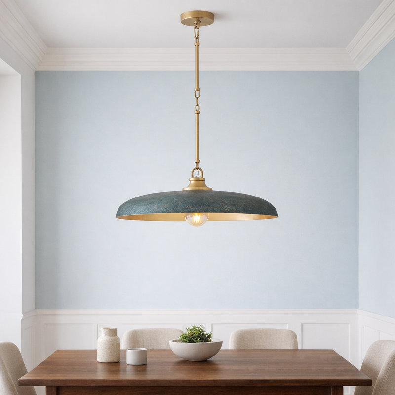 Hinkley Sadie 24" Large Saucer Shaped Chandelier, Antique Verdigris