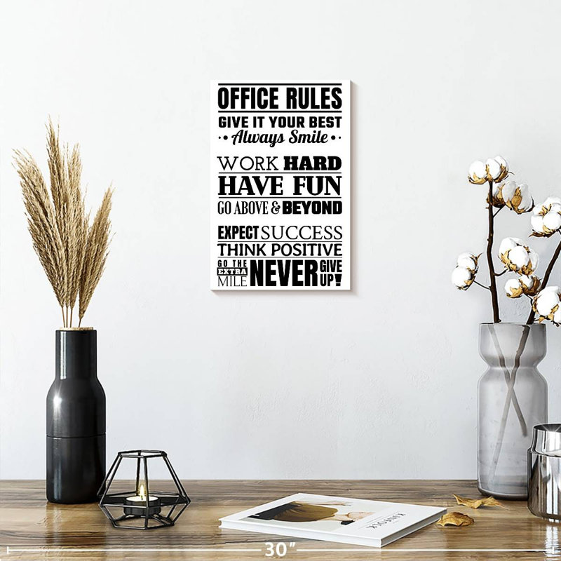 " Fun Office Rules Multi Panel Canvas Canvas Print " by HomeyNotes Studio, 12" H x 8" W x 1" D