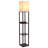 Maxwell 63 in. USB Charging LED 3-Shelf Floor Lamp with Beige Fabric Square Shade