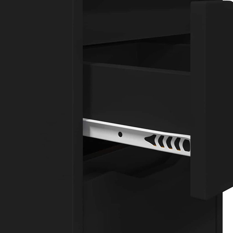 30.5cm W Manufactured Wood Bedside Table, Black